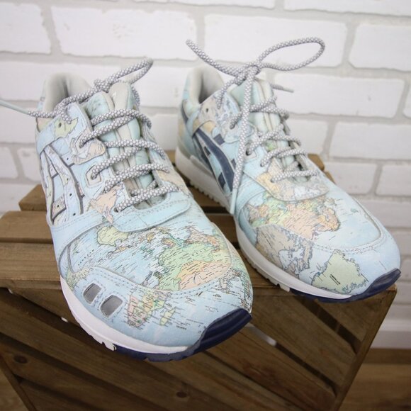 ASICS x ATMOS Gel Lyte III Sneakers Mens 8.5 US Sky World Map Great Cond main image 8
